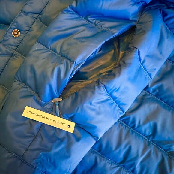 Cotes of London shirt puffer jacket Vibrant Blue Women's Puffer Jacket - Picture 6 of 15